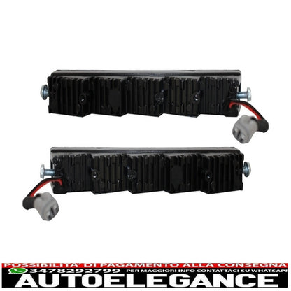 Coprifari neri led drl cromati adatti per mercedes classe g w463 (1989-2012) g65 design con fari bi-xeno AUTOELEGANCERICAMBI