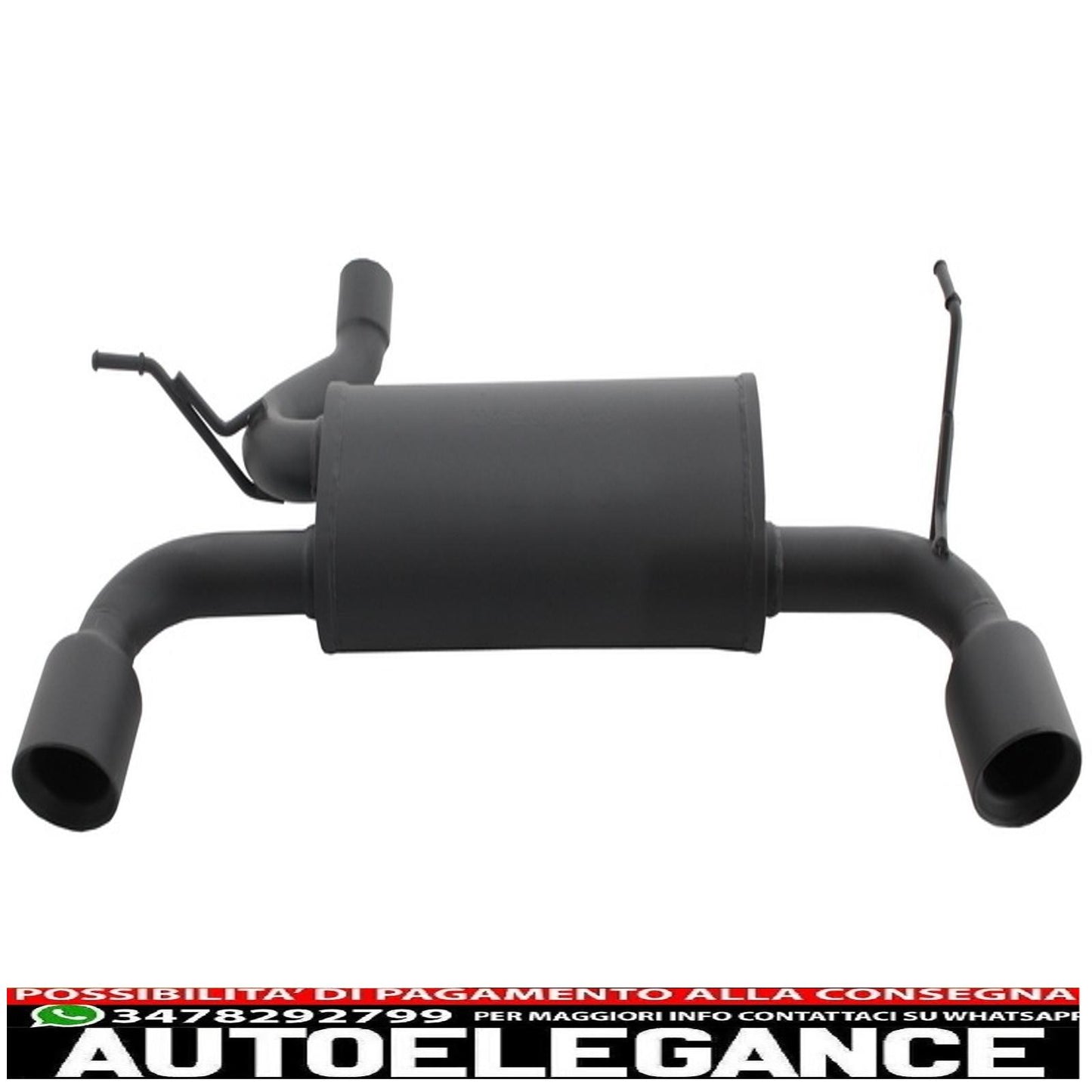 Metal Rear Bumper with Full Exhaust System Rear Axle Fit for Jeep Wrangler Rubicon JK (2007-2017) Dual Exhaust
