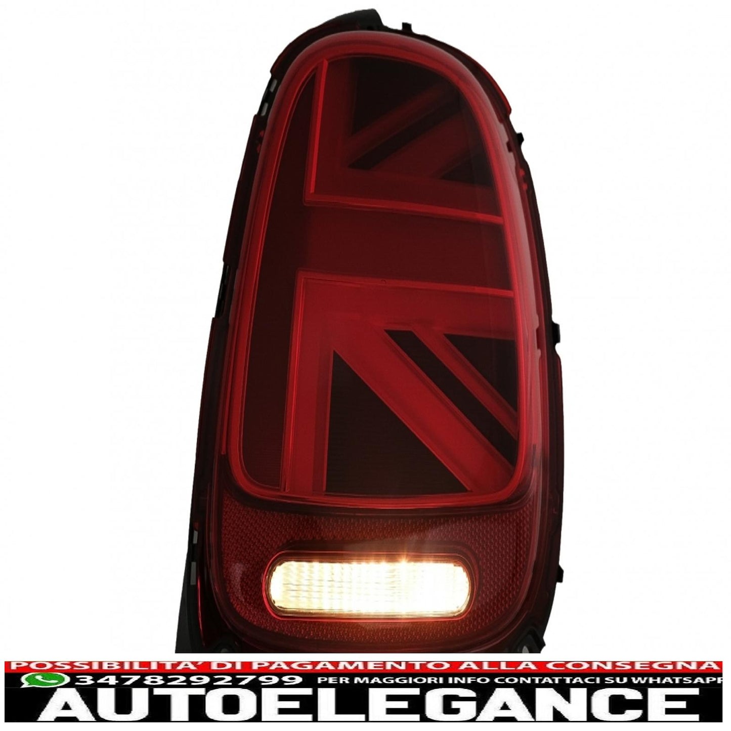 Rear lights suitable for mini one f55 f56 f57 3d 5d cabriolet (2014-2018) jcw design red