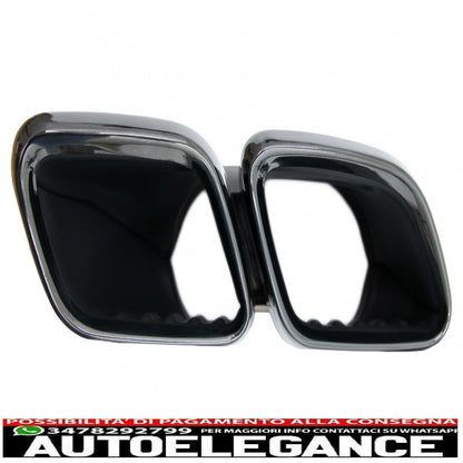diffusore paraurti posteriore adatto a mercedes classe c w205 s205 (2014-2020) c63s design punte nere solo per amg sport line