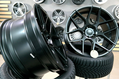 ADATTO per Audi Mercedes Concavo Ruote Nero Csl 18 inch 5x112 haxer HX022