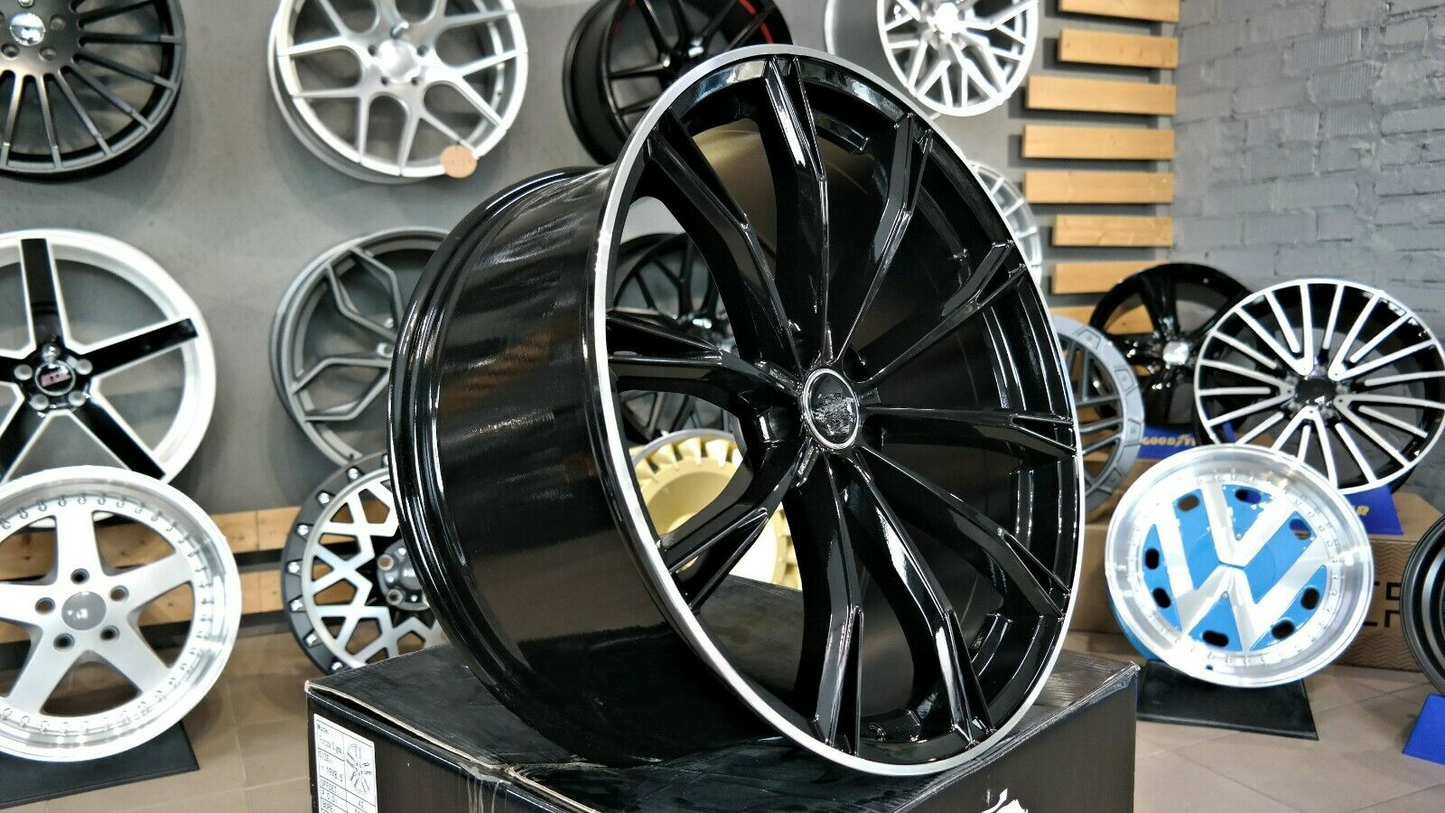 ADATTO per Audi A4 A5 A6 A7 A8 S LINE 20 inch 5x112 Abt Design Nero Lucido Ruote