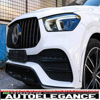 Griglia anteriore centrale adatta per mercedes gle suv w167 v167 gle coupe c167 pacchetto sportivo (2019-up) gtr design panamericana tutto nero