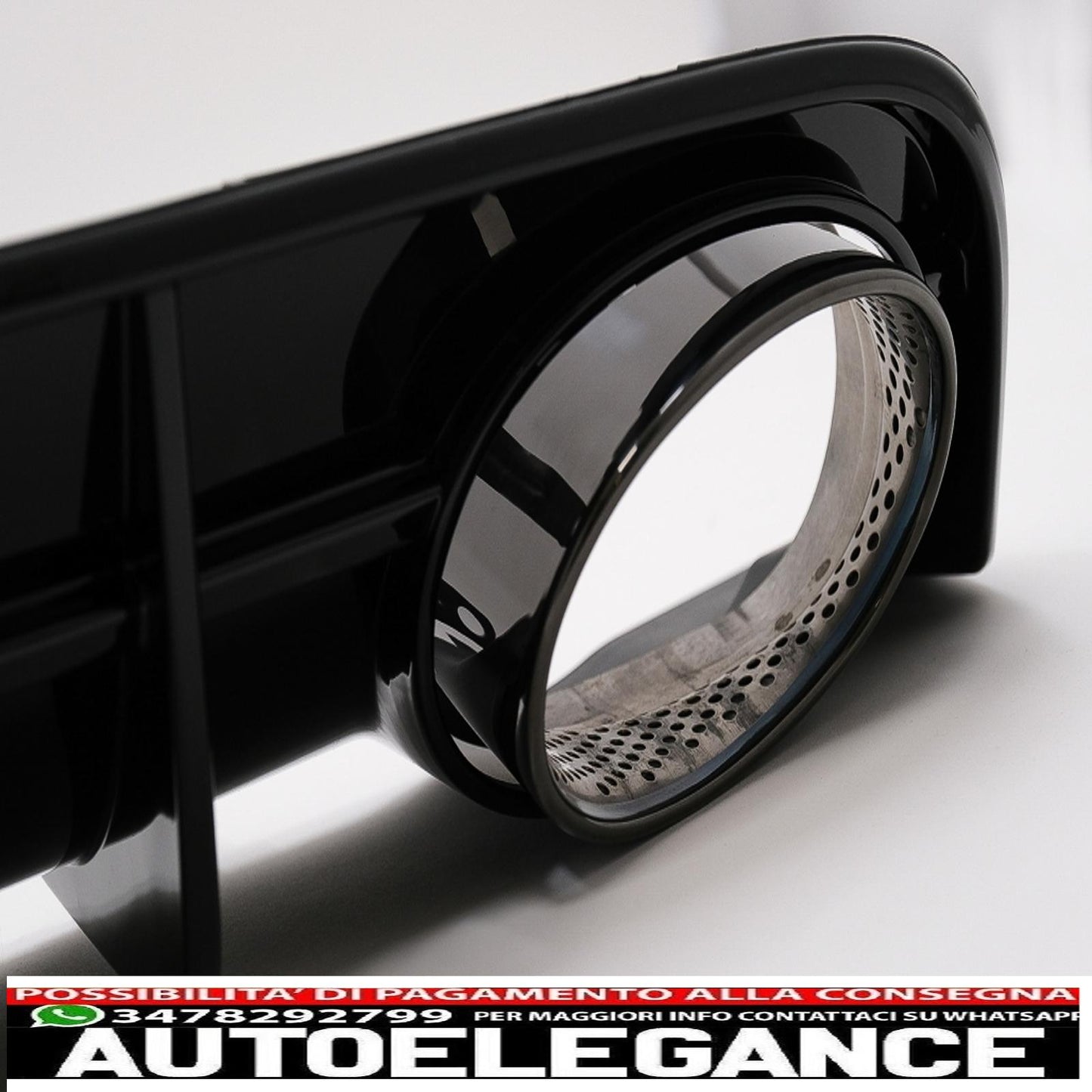 Diffusore mantovana paraurti posteriore e terminali di scarico per audi a6 4g restyling (2015-2018) con griglia anteriore design RS6 solo nero paraurti s-line