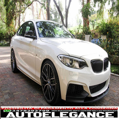 Front bumper spoiler lip suitable for bmw 2 series f22 f23 (2013-) coupe cabrio m-performance design piano black
