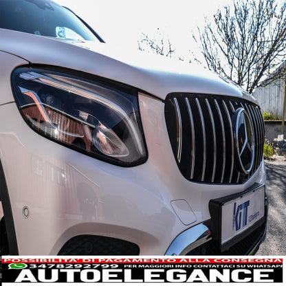 griglia anteriore centrale adatta per mercedes glc x253 c253 (2015-2018) gt r panamericana look cromata