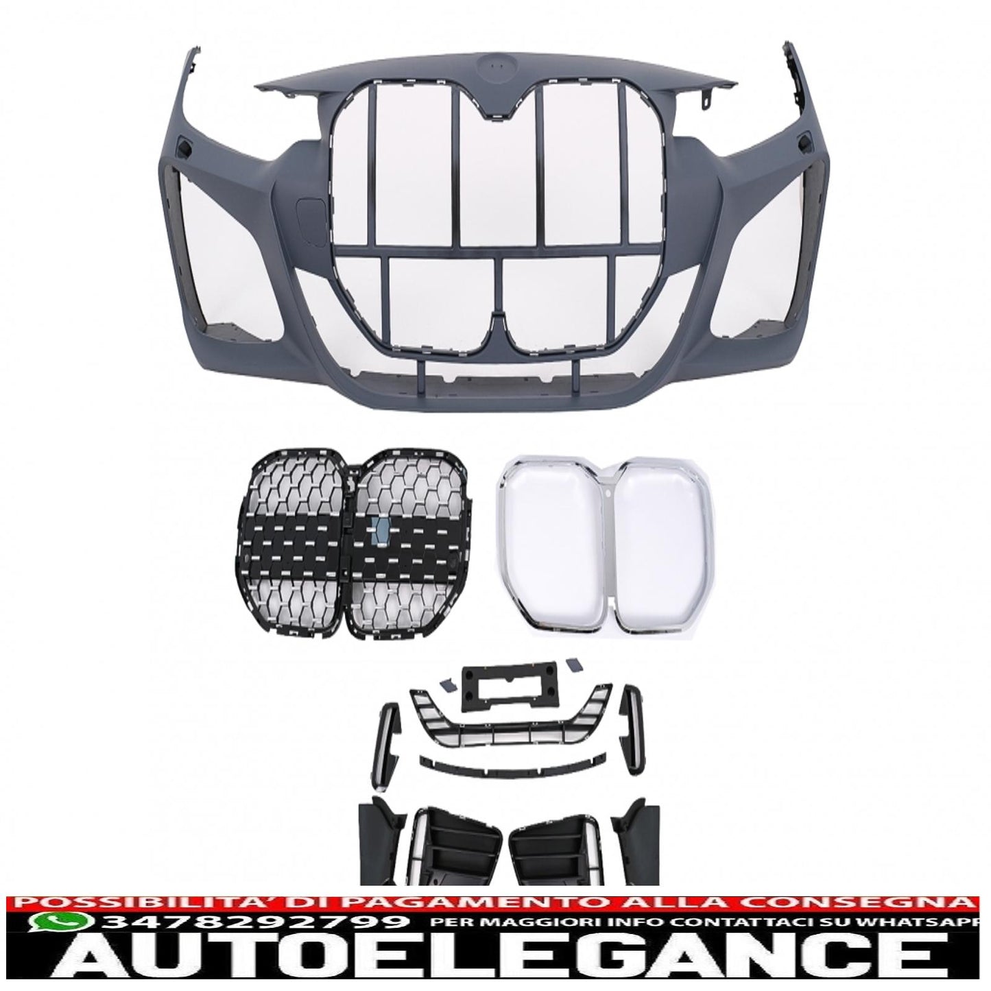 Front Bumper Suitable for BMW 4 Series F32 F33 F36 (2013-2017) Coupe Convertible Gran Coupe M4 Design Chrome Grille