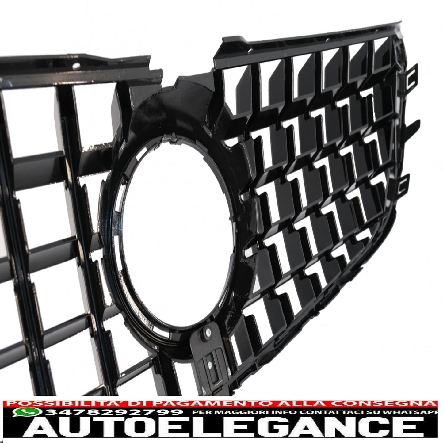 central grille suitable for mercedes v class w447 (2014-03.2019) gt r design panamericana black chrome