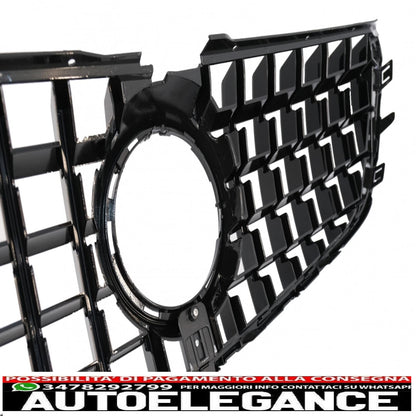 central grille suitable for mercedes v class w447 (2014-03.2019) gt r design panamericana black chrome