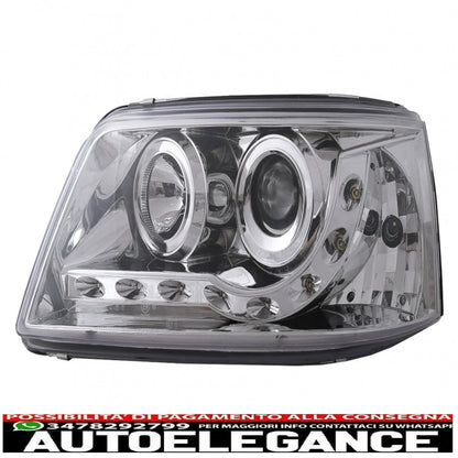 fari anteriori drl led adatti per vw trasportatore t5 (04.2003-08.2009) cromati