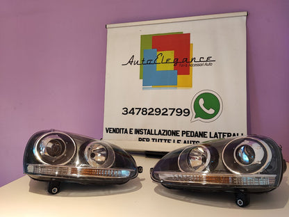 FARI ANTERIORI ADATTI PER VW GOLF 5 LOOK GTI DESIGN SPORTIVO