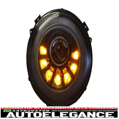 bi-xenon led headlights suitable for mercedes w463 g-class (2005-2017) m square look with dynamic and smooth cornering light 