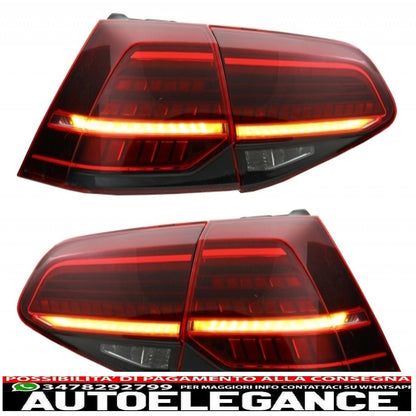 diffusore d'aria per paraurti posteriore con luci posteriori a LED luci di svolta dinamiche sequenziali rosso ciliegia scuro adatto per vw golf 7.5 vii (2017-up) look gti
