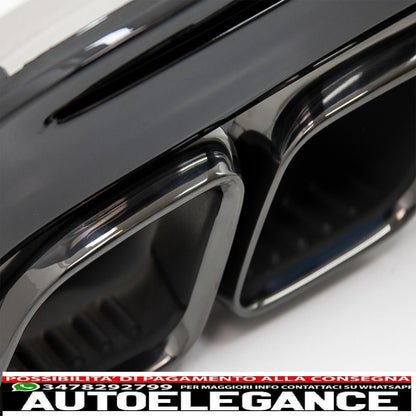 paraurti anteriore con diffusore e terminali neri adatto per mercedes classe c w205 s205 (2014-2020) solo per amg sport line