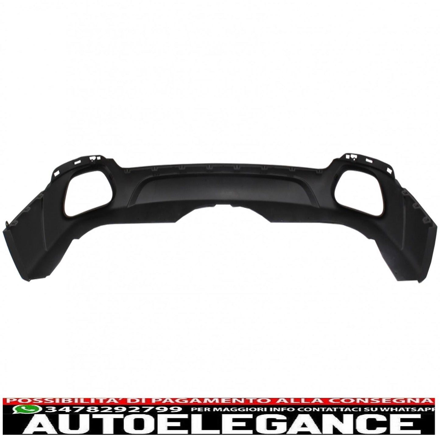 Diffusore mantovana per paraurti posteriore e terminali di scarico quadrati adatti per BMW X5 F15 (2013-2018) m-tech V8 design nero opaco per paraurti posteriore standard