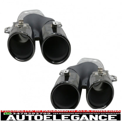 diffusore paraurti posteriore con terminali di scarico adatti per mercedes classe c w205 (2014-2020) e spoiler bagagliaio nero pianoforte