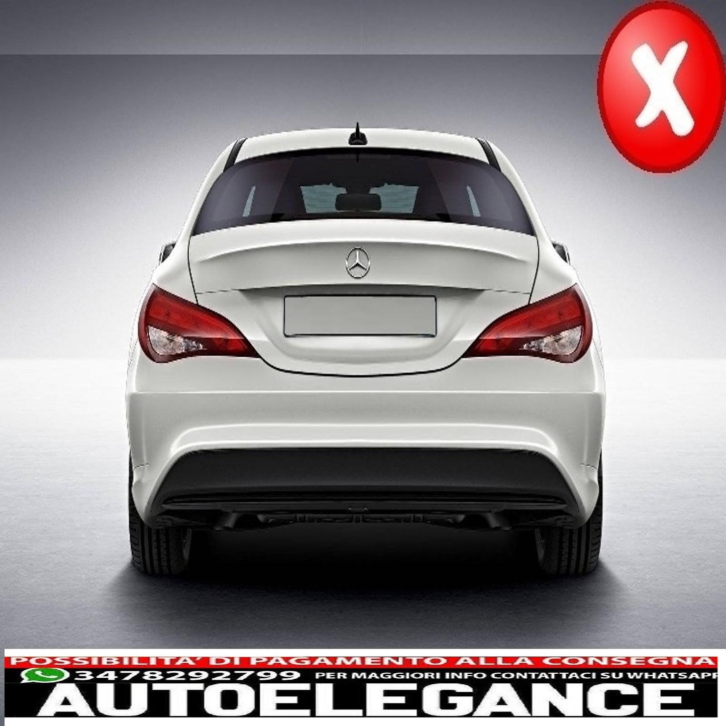Diffusore aria paraurti posteriore adatto per Mercedes Cla W117 X117 Shooting Brake (2013-2018) Facelift Cla45 Look
