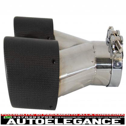 Rear Valance Diffuser Dual Outlet Tailpipe Trim Carbon Fiber Matte Suitable for BMW 3 Series F30 F31 (2011-up) M Design