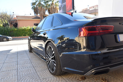 SOTTO MINIGONNE ADATTE PER AUDI A6 4G C7 LOOK NERO LUCIDO DESIGN SPORTIVO