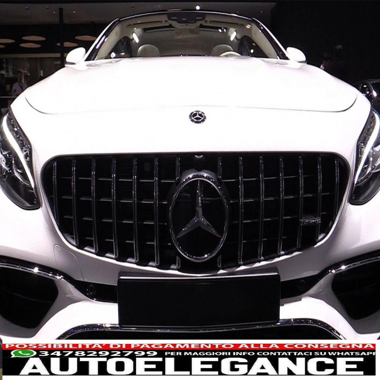 center grille suitable for mercedes s class coupe c217 (2014-2017) cabrio a217 (2015-2017) gt-r design panamericana black
