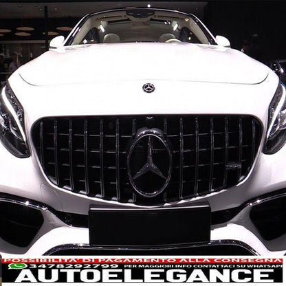 center grille suitable for mercedes s class coupe c217 (2014-2017) cabrio a217 (2015-2017) gt-r design panamericana black