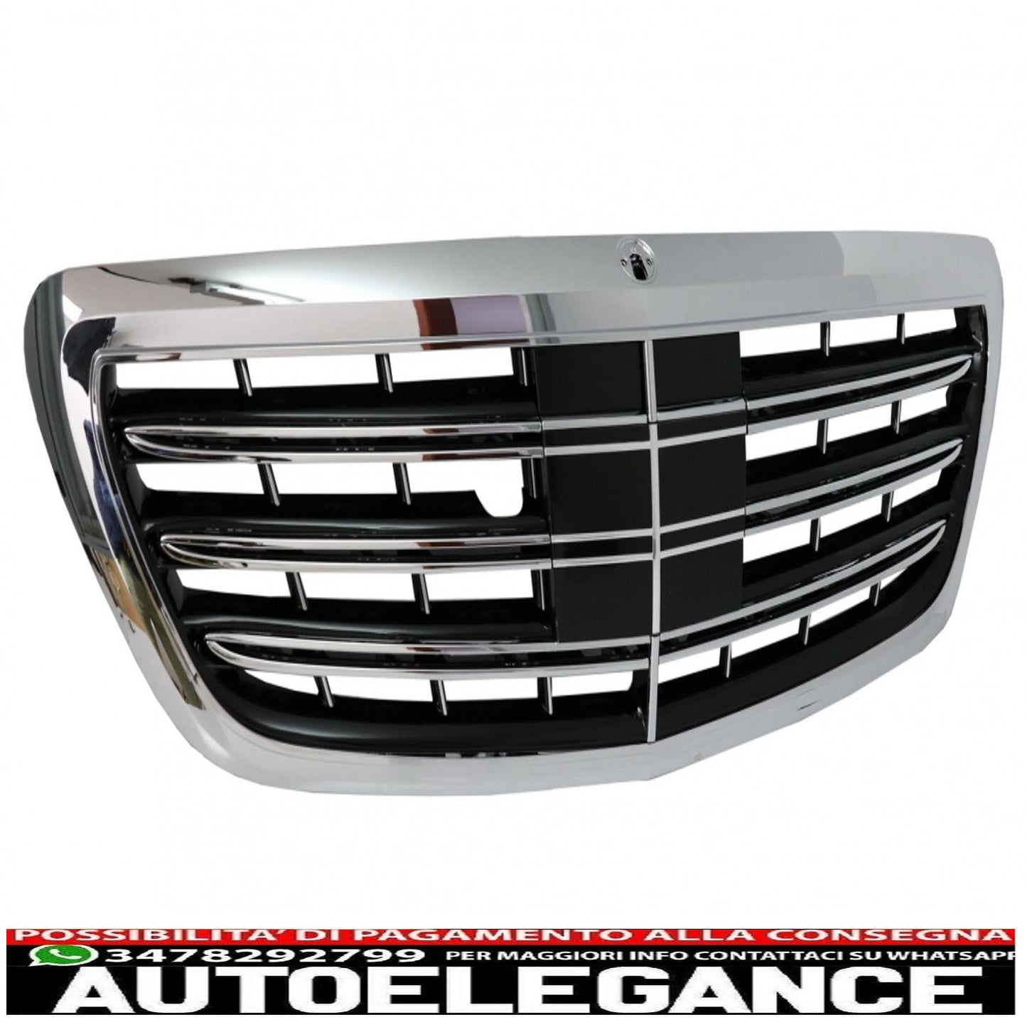 front bumper suitable for mercedes w222 s-class (2013-06.2017) s63 design with chrome central grille 
