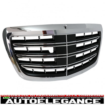 front bumper suitable for mercedes w222 s-class (2013-06.2017) s63 design with chrome central grille 