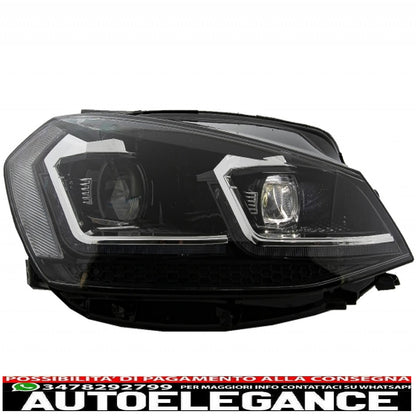 central grille without badge suitable for vw golf 7.5 vii facelift (2017-up) with led headlights dynamic sequential cornering lights gti design 