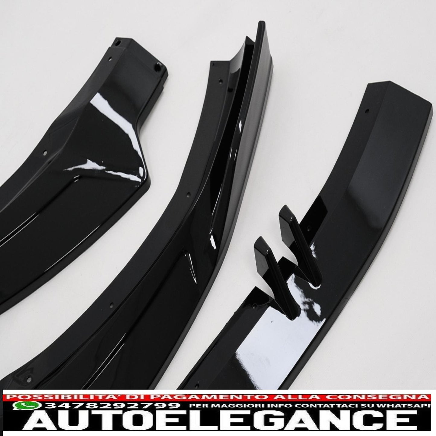 Front bumper additional spoiler suitable for Audi A4 B9 Second Facelift S-Line (2020-up) Piano Black 