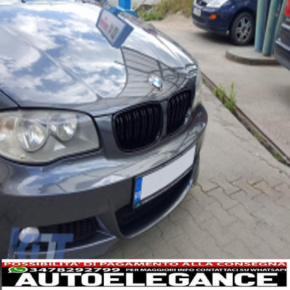 paraurti anteriore con griglie a doppio rene adatto per bmw 1'er e81/e82 e87/e88 (2004-2011) m-tech m-technik design