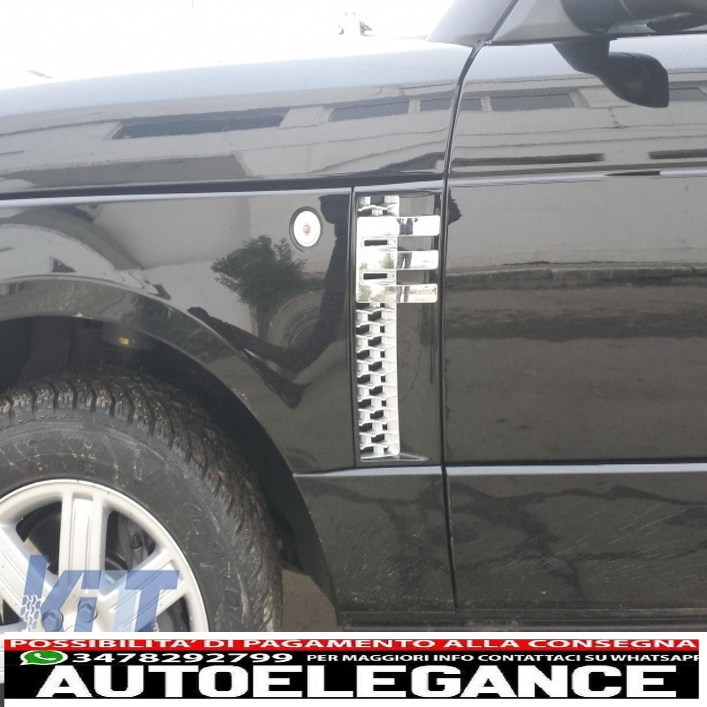 centre grille and side vents assembly suitable for land rover vogue iii l322 (2002-2005) all black autobiography supercharged edition