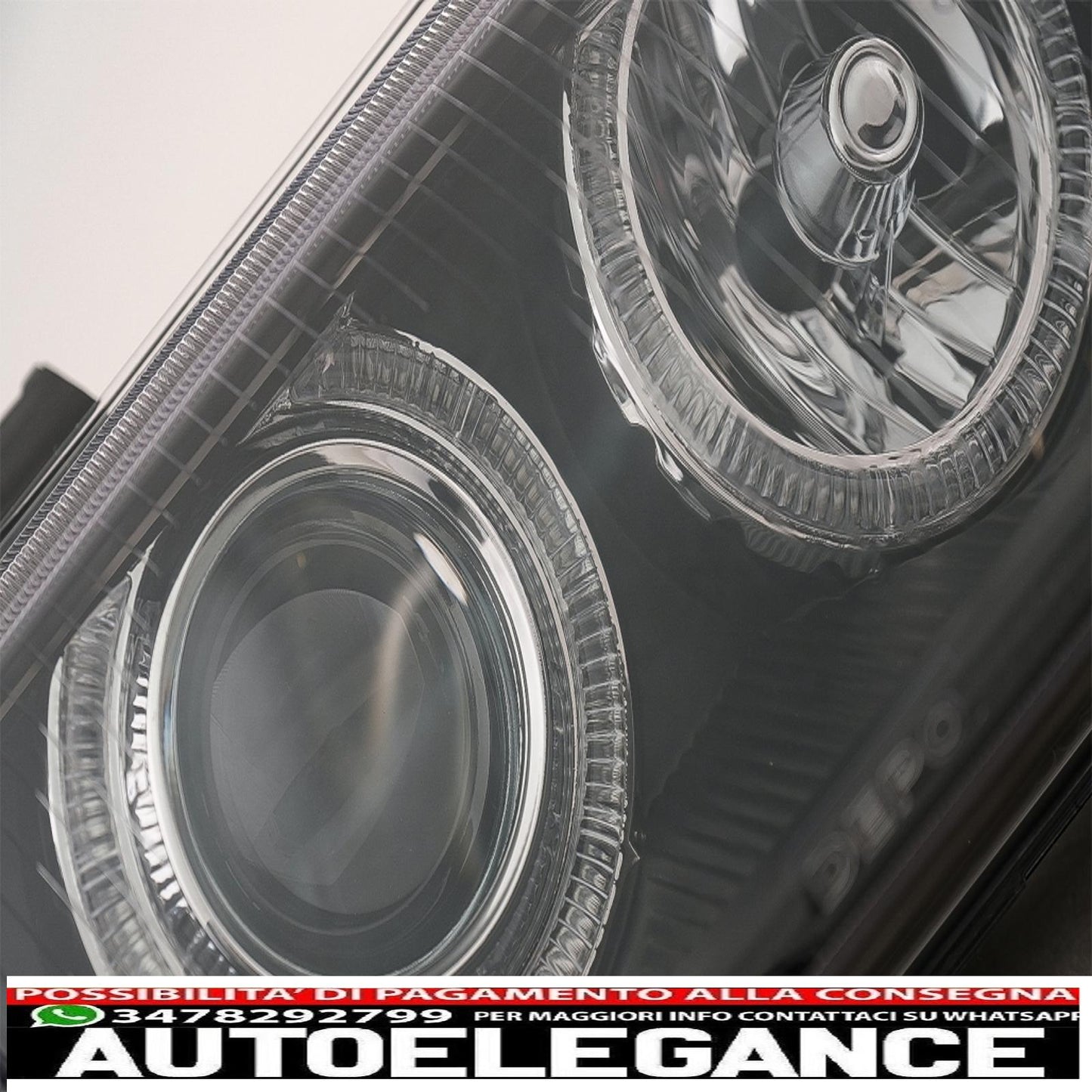 headlights suitable for audi a4 b5 (11.1994-12.1998) angel eye 2 black halo rims