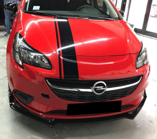OPEL CORSA E LAMA SOTTO PARAURTI ANTERIORE IN ABS LOOK SPORTIVO NERO LUCIDO -
