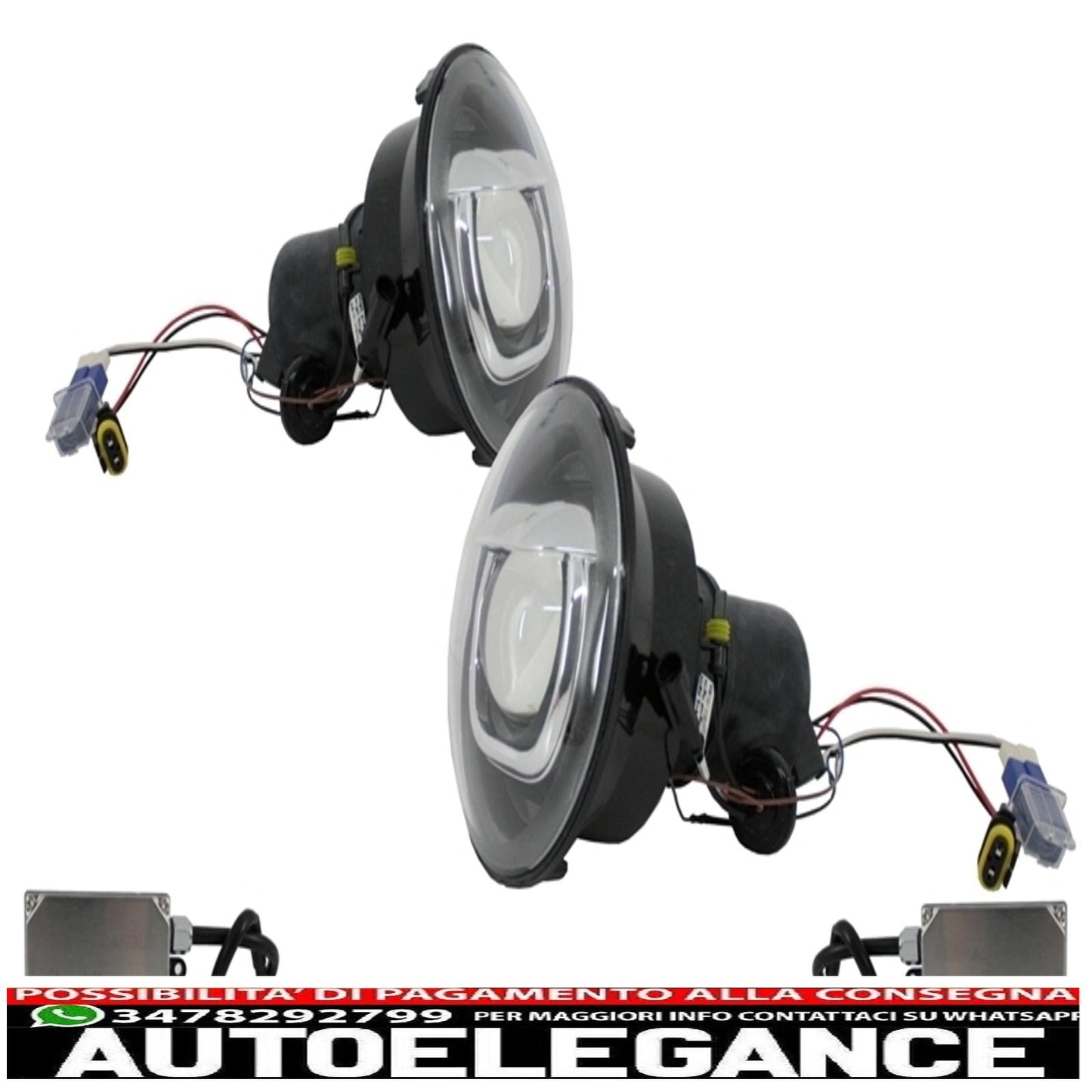 Front Center Grille with HID Bi-Xenon Headlights Fits for Jeep Wrangler Rubicon JK (2007-2017) Angry Bird Design 