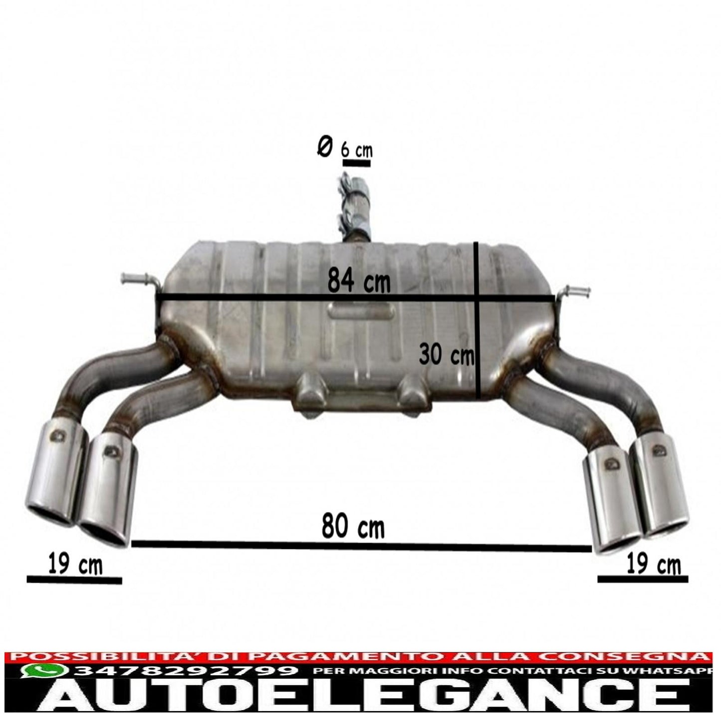 complete exhaust system suitable for audi a3 8v hatchback sportback coupe (2012-2019) s3 design 