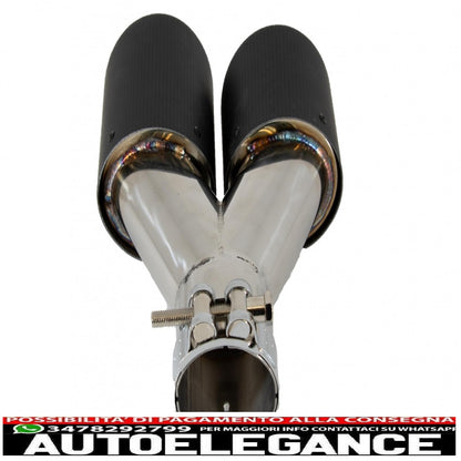 Universal Dual Exhaust Tips Carbon Fiber Matte Finish Dual Exhaust Tips Inlet 6cm/2.36inch 