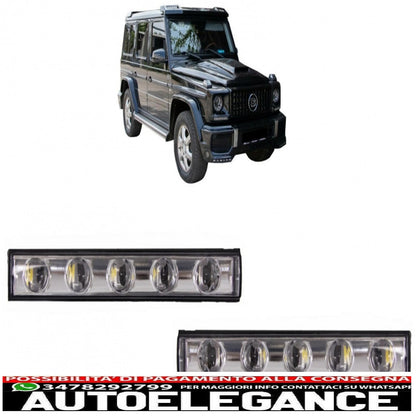 Chrome drl led daytime running lights suitable for mercedes g class w463 (1989-up) g65 design 