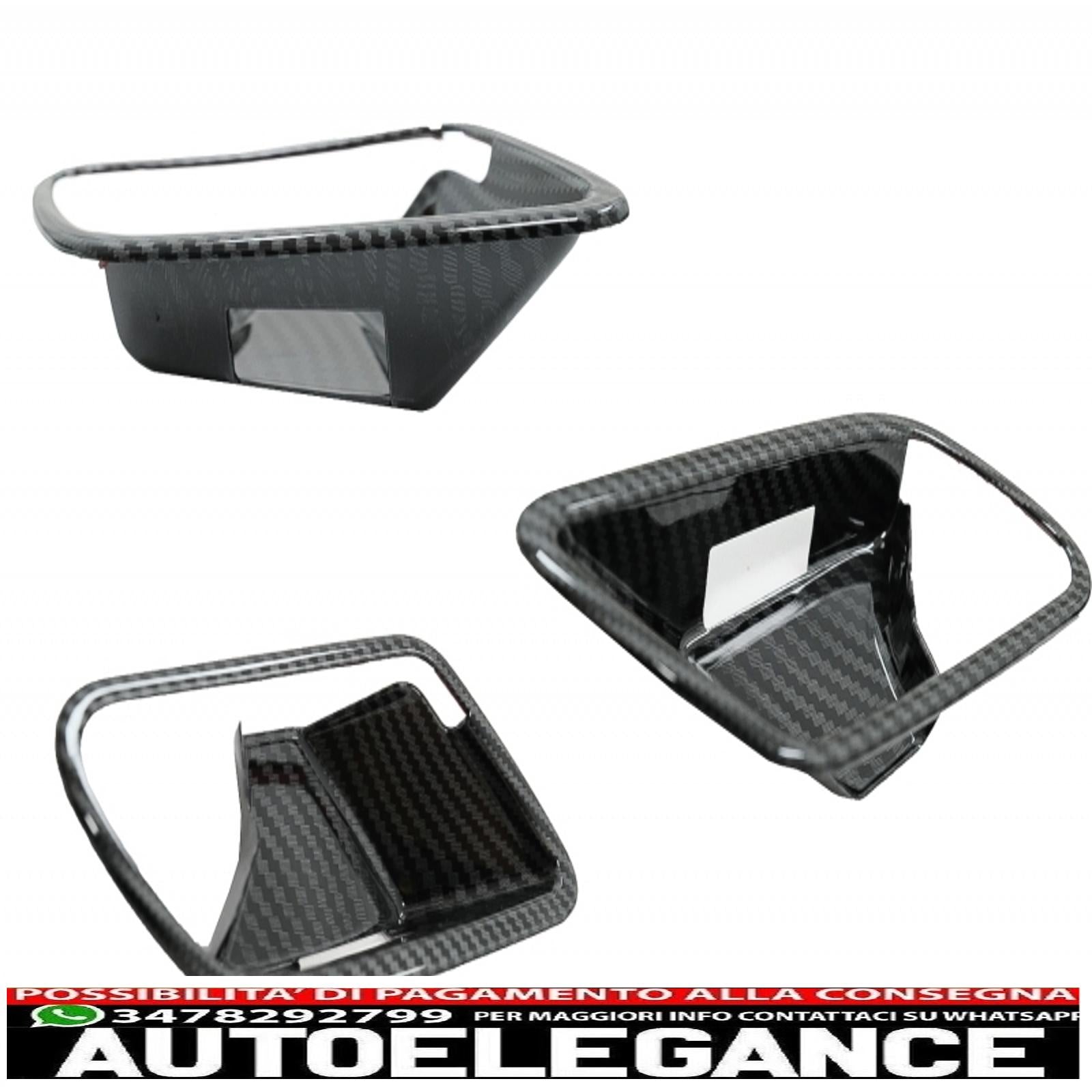 copertura interna del pulsante dell'interruttore del vetro del finestrino dell'auto con coperchio della porta, ciotola della maniglia e console, cruscotto e cornice del faro dell'auto, adatto per Mercedes A W177 V177 (2018+), pellicola in carbonio. AUTOELEGANCERICAMBI