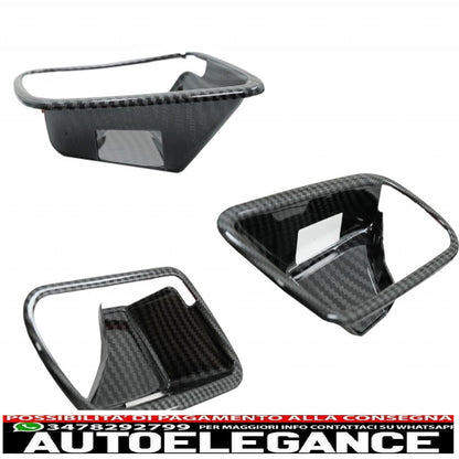 copertura interna del pulsante dell'interruttore del vetro del finestrino dell'auto con coperchio della porta, ciotola della maniglia e console, cruscotto e cornice del faro dell'auto, adatto per Mercedes A W177 V177 (2018+), pellicola in carbonio. AUTOELEGANCERICAMBI
