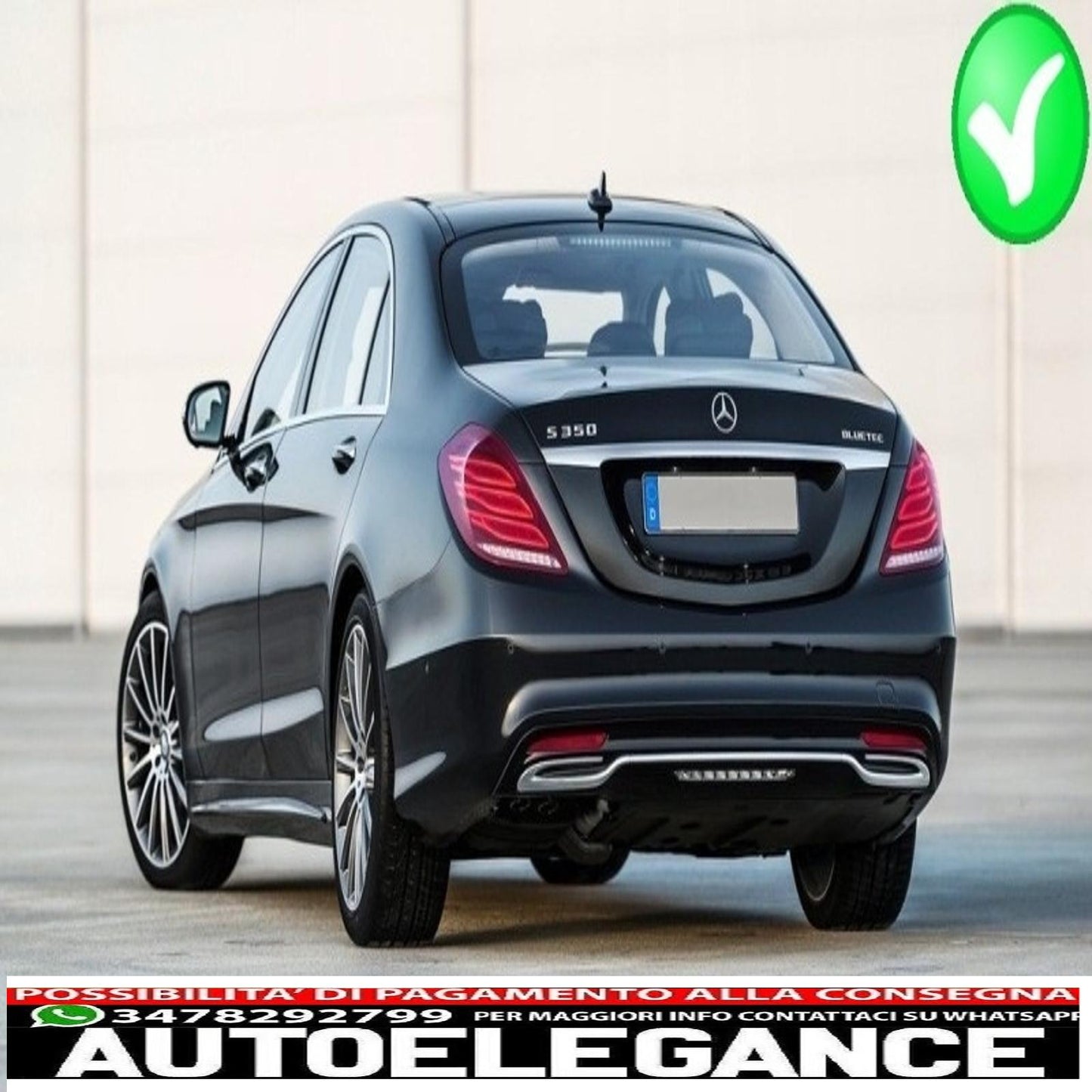 Air Diffuser Exhaust Muffler Tips Fit For Mercedes S Class W222 Sport Line Package (2013-06.2017) S65 Design