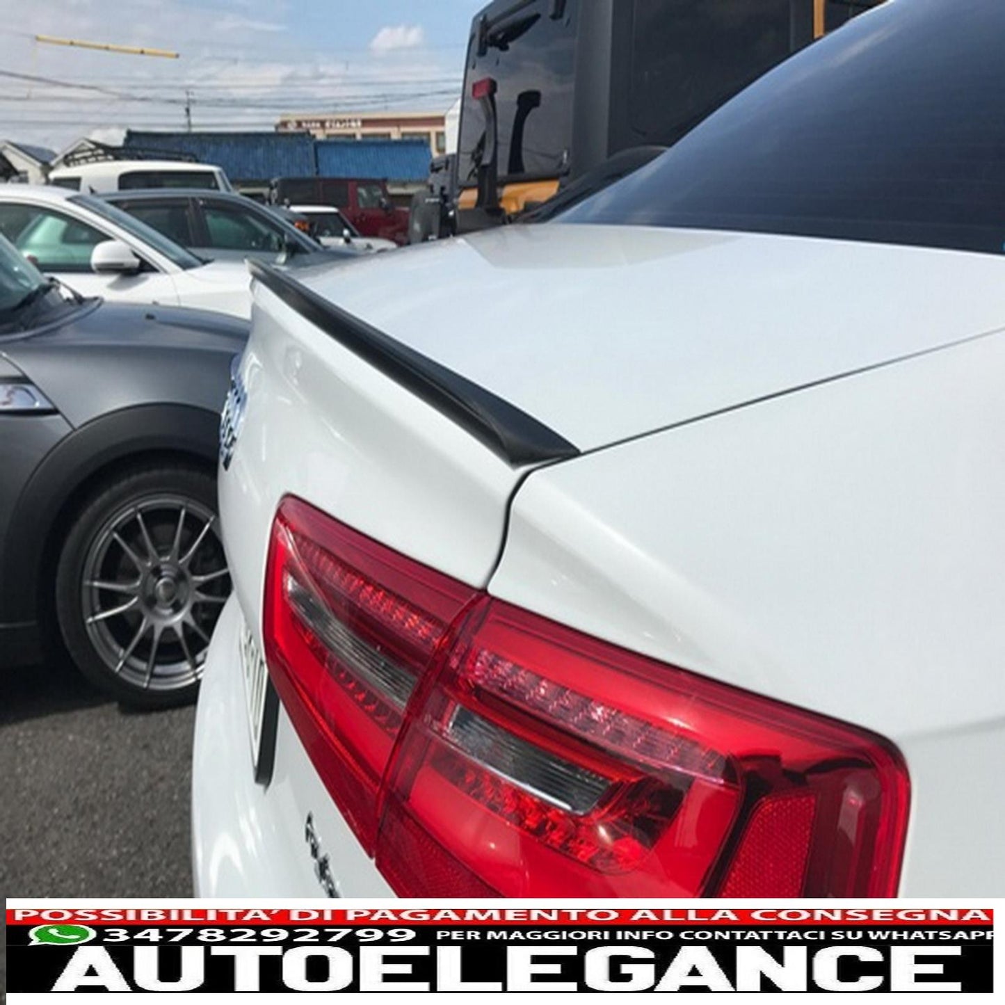 trunk spoiler suitable for audi a6 c7 4g 4 doors (2011-2018) piano black