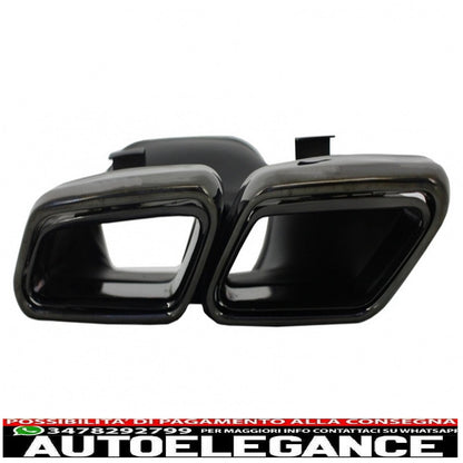 diffusore posteriore con terminali di scarico nero adatto per mercedes classe e w212 s212 amg sport line facelift (2013-2016) design e63