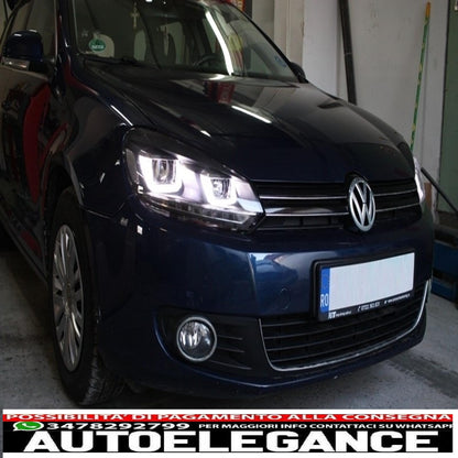 fari anteriori dx cromati con fanali posteriori full led adatti per vw golf 6 vi (2008-2013) luci di svolta a led scorrevoli r20 u-design