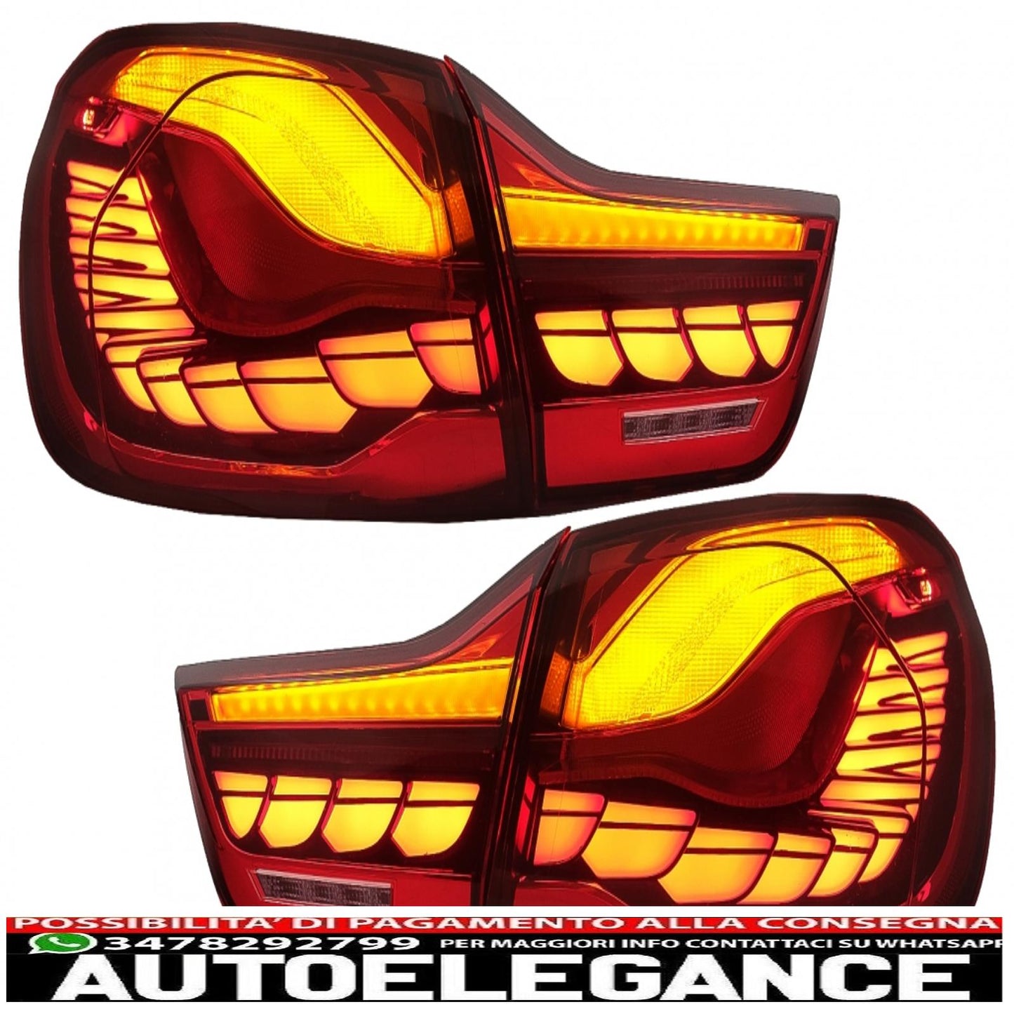 fanali posteriori oled adatti per bmw serie 4 f32 f33 f36 m4 f82 f83 (2013-03.2019) rosso trasparente con luce di svolta sequenziale dinamica