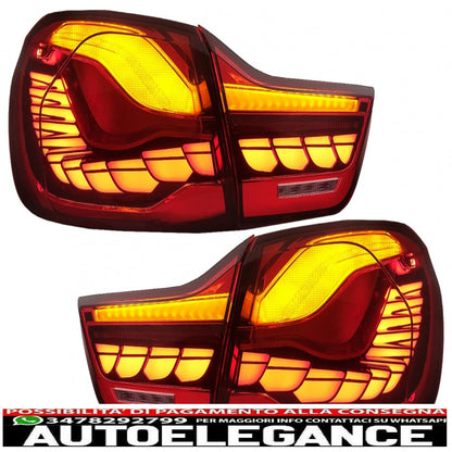 fanali posteriori oled adatti per bmw serie 4 f32 f33 f36 m4 f82 f83 (2013-03.2019) rosso trasparente con luce di svolta sequenziale dinamica