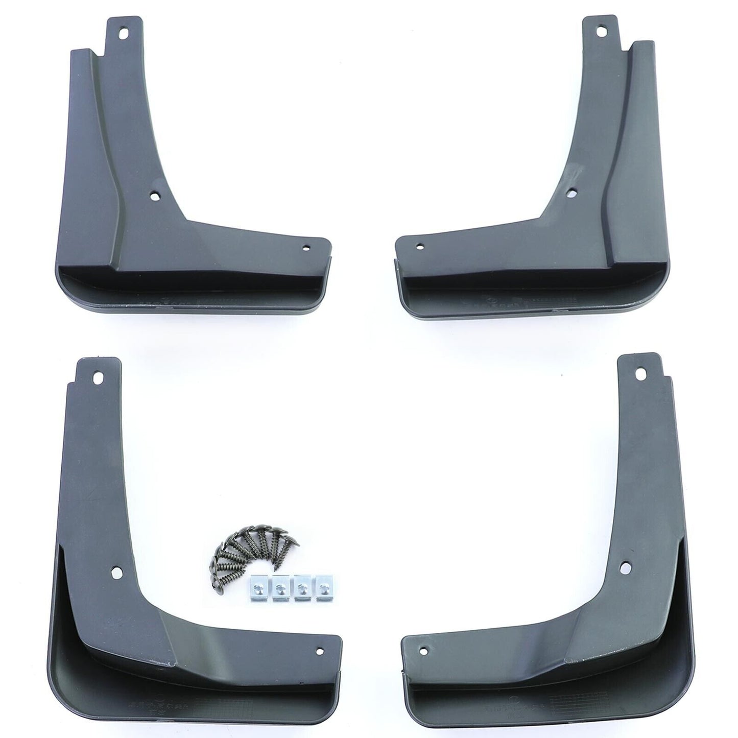 Black front and rear mud flaps suitable for VW Golf 8 with R-Line