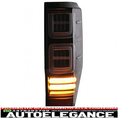 led rear lights suitable for ford ranger (2012-2018) transparent with dynamic sequential direction indicators