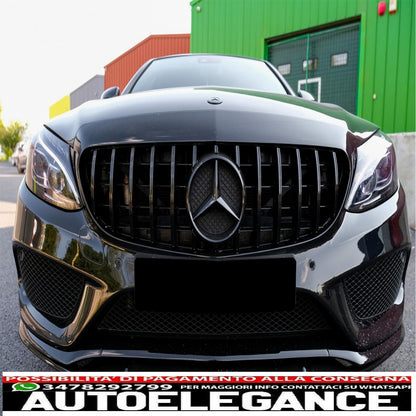 Front bumper lip suitable for mercedes c class w205 s205 a205 c205 (2014-2018) limousine model t coupe cabriolet edition 1 design matt black 