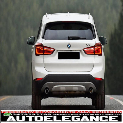 diffusore posteriore con terminali di scarico adatti per bmw x1 suv f48 (06.2015-up) m design sportivo