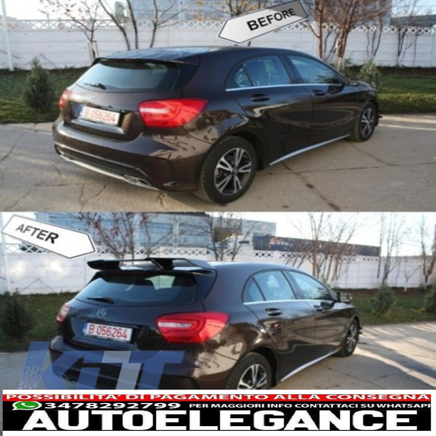 Trunk Spoiler Boot Lid Spoiler Suitable for Mercedes Benz A-Class W176 (2012-2018) Design A45